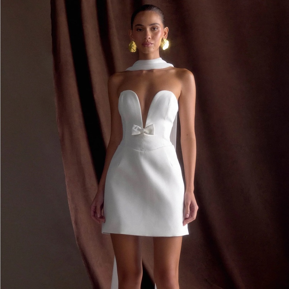Orellia - Strapless Suiting Mini Dress - Ivory